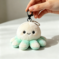 Porte-clés en peluche pieuvre mignon, breloque de sac en peluche pieuvre douce, petit pendentif animal en peluche pour sac à dos, porte-clés, fête d'anniversaire pour enfants