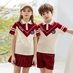 Personalizzazione produttori di abbigliamento uniformi in Jersey per la scuola estiva all'ingrosso imposta l'uniforme scolastica per lo sport primario su misura