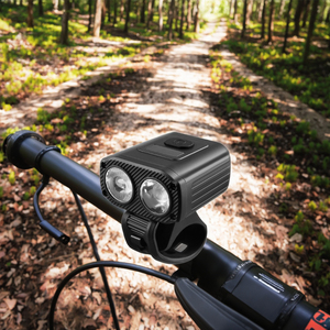 Lampe de vélo rechargeable 550 lumens en ABS et feu arrière à fixation sur cadre, étanche IPX6, LED 5 modes, portable - Product Image 1