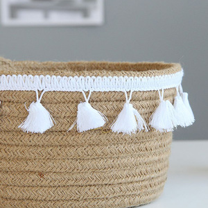 Vente en gros <span class=keywords><strong>de</strong></span> gros paniers <span class=keywords><strong>de</strong></span> rangement pour pain en coton tissé avec corde <span class=keywords><strong>décoration</strong></span> pour panier cadeau paniers <span class=keywords><strong>de</strong></span> rangement tissés - Product Image 6