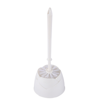 Brosse de toilette en gros durable à poils rigides, brosse WC moderne en acier noir mat avec manche extra long