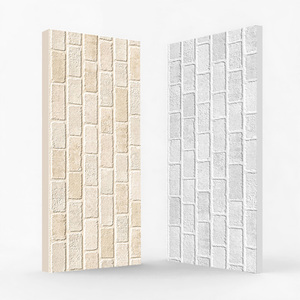 Tablero de cemento de fibra con ranura de lengüeta ignífugo e impermeable para revestimiento de Villa con aspecto de patrón de ladrillo - Product Image 1