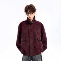 Veste pour homme, veste en daim vintage américaine à col contrastant, manteau décontracté surdimensionné Melard Aesthetics pour l'automne et l'hiver
