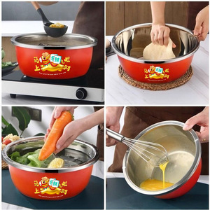 Fregadero de Cocina Multifuncional de Acero Inoxidable Rojo, Grueso, para Lavar Verduras y Tazones de Sopa - Product Image 5