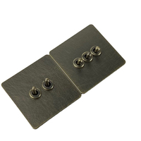 Toma de corriente con puertos USB, varilla de latón, acero inoxidable, acabado en bronce, interruptor de pared de palanca enchufe estándar francés/UE/Reino Unido