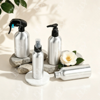 En stock – Lot de flacons vides en aluminium de 30 ml à 500 ml avec pompe pulvérisatrice, distributeur et bouchon à vis – Rechargeables pour parfum, lotion, produits nettoyants