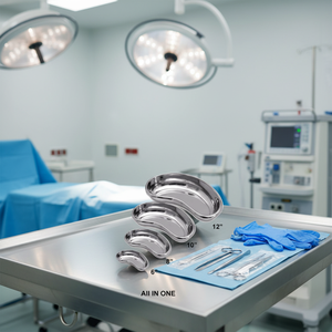 Plateau chirurgical réniforme en acier inoxydable de qualité supérieure, certifié CE, pour usage manuel en milieu hospitalier, clinique et vétérinaire (Grayrocks) - Product Image 3