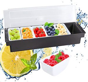 Home <strong>Bar</strong> Restaurant Cooled <strong>Bar</strong> Tray Ice Chilled Fruit <strong>Condiment</strong> Server <strong>Caddy</strong> - Product Image 4
