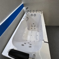 Baignoire autoportante en acrylique CE à prix direct usine avec jets d'eau et chauffage, idéale pour hôtels, spas et personnes âgées, personnalisable