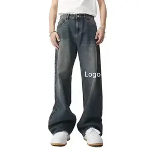 FY OEM fabricants de jeans personnalisés baggy wax de détresse flare fit noir skinny flair jeans homme Denim pantalons jeans pour hommes
