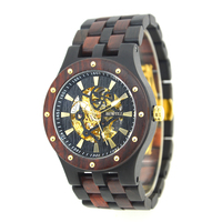 Bewell-Reloj de pulsera deportivo de madera para hombre, automático, mecánico, OEM, marca privada, logotipo personalizado