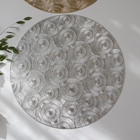 Napperons ronds élégants en PVC, design ajouré, résistants à la chaleur, imperméables et anti-taches, pour dîners de fêtes et décoration événementielle