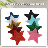 Nouveau Style coréen coloré étoile à cinq branches paillettes tissu Patch fabricant mignon brodé paillettes Applique perle réfléchissante