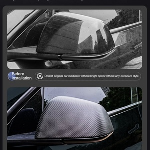 แผ่นป้องกันกระจกมองข้างคาร์บอนไฟเบอร์สำหรับรถยนต์เทสล่า รุ่น Model Y/3 แบบสั่งทำจากโรงงาน - Product Image 4