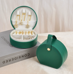 EleQueen Dreamy Macaron Degradable Portable Travel Jewelry <b>Box</b> Button Closure Embossed Design Valentine's Day for <b>Rings</b> - Product Image 5