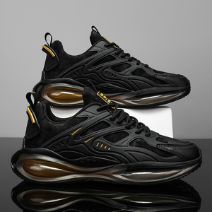 Zapatillas Deportivas para Hombre, para Todas las Temporadas, de Corte Bajo, para Correr, con Detalles en Negro y Dorado, Cómodas, con Cordones, Suela de Goma Resistente y Antideslizante - Product Image 2