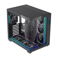 LOVINGCOOL Casing game PC kosong OEM ODM Casing komputer grosir kabinet ATX Panel depan menara Casing Gaming layar Digital