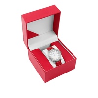 Caja de Reloj de Plástico de Ángulo Recto Clásica de 5 Colores MU, Caja de Almacenamiento de Reloj de Cuero PU, Caja de Regalo, Empaque de Reloj de Madera de Alta Gama