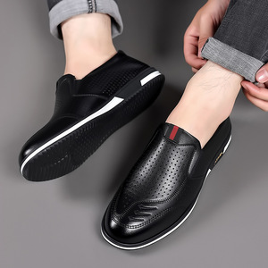 รองเท้าหนังผู้ชายแบบสวม ระบายอากาศได้ดี สีขาว สไตล์ลำลอง สำหรับฤดูร้อน ผลิตที่เวินโจว เจ้อเจียง - Product Image 2