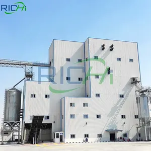 RICHI 20 T/H Animal Feedstuff Ganado Aves de Corral Alimentación Pellet Mill Máquina Línea de producción con CE