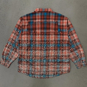 Camisa <span class=keywords><strong>de</strong></span> manga larga <span class=keywords><strong>de</strong></span> algodón 100% personalizada, ropa <span class=keywords><strong>de</strong></span> calle <span class=keywords><strong>de</strong></span> gran tamaño <span class=keywords><strong>de</strong></span> peso pesado <span class=keywords><strong>de</strong></span> alta calidad con serigrafía y camisas <span class=keywords><strong>de</strong></span> diamantes <span class=keywords><strong>de</strong></span> imitación para hombres - Product Image 2