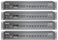 Thinuna TA-50D II Système de sonorisation 50W Table de mixage 5 EQ Mini amplificateur de mixage avec BT/lecteur MP3/tourneur FM/écran LCD