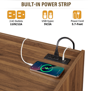 Meuble TV moderne pour salon, grand rangement, design à 4 tiroirs, verre trempé, ports de charge intégrés, éclairage LED ambiant, compatible avec les téléviseurs de 75 pouces et plus - Product Image 3