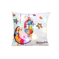 631658-59 Housse de coussin en tissu islamique LED 45x45cm pour canapé, décoration Eid Mubarak Ramadan, vente en gros