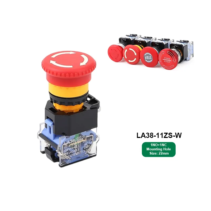 Botão de abertura automático para prender 22mm, cogumelo à prova d'água ip68 de aperto, botão de travamento para estadia de emergência LA38-11ZS-G 22mm