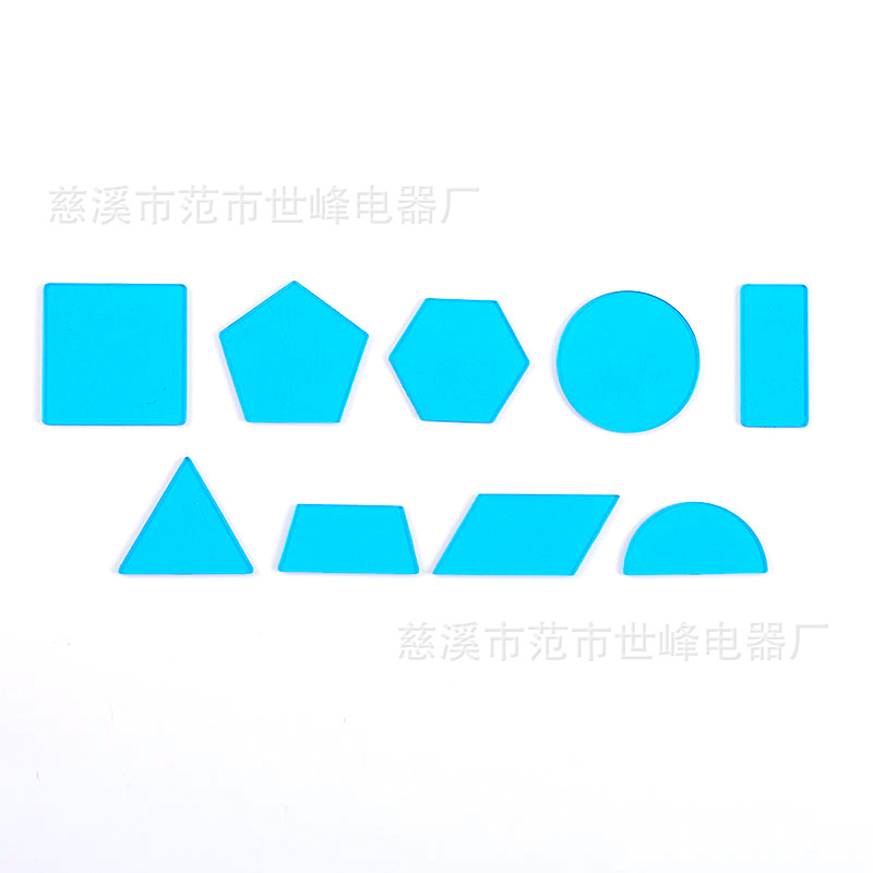 Blue transparent geometric sheet 9