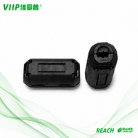 V18029 Inti Ferit Anti-Interferensi Tipe Snap-on 6mm ID, Inti Penekan EMC Sesuai RoHS&REACH untuk Kabel Daya & Sinyal