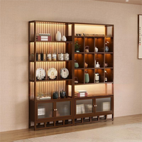 Vitrine à thé en bois moderne avec design à panneaux pour supermarchés et hôtels, cloison de rangement personnalisable