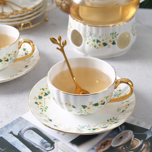 Set di Tazza e Piattino in Porcellana di Lusso Stile <span class=keywords><strong>Inglese</strong></span> ed Europeo con Design Floreale, Resistente al Calore, Regalo Aziendale - Product Image 4
