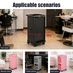 Chariot de rangement roulant Beautycool moderne et durable en plastique noir avec verrou pour salon, atelier, hôpital ou spa - Offre Spéciale - Product Image 1