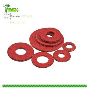 Бумага красного цвета волоконная шайба для винтов размером M2 до M16 красная Вулканизированная изоляционная бумажная шайба - Product Image 2
