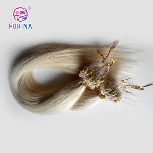 Factory price cuticle aligned Straight Wholesale Human hair remy Micro Loop Ring Hair Extension