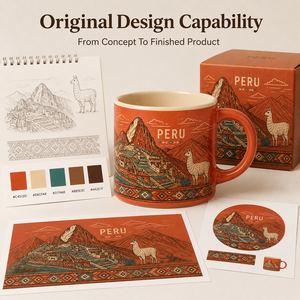 Tazas de Cerámica de Recuerdo Peruanas, Taza de Regalo Turístico Personalizada con Diseño del Patrón de Machu Picchu, Taza de Café de Porcelana, Venta al Por Mayor OEM ODM - Product Image 2
