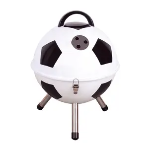 hot sale portable barbeque football shape steel bbq charcoal grill