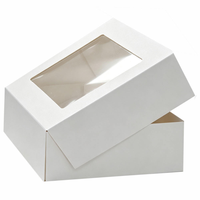 Boîtes à gâteaux jetables, contenants à gâteaux pour desserts, cupcakes, boîte à pâtisserie blanche haute personnalisée avec fenêtre, boîtes à pâtisserie