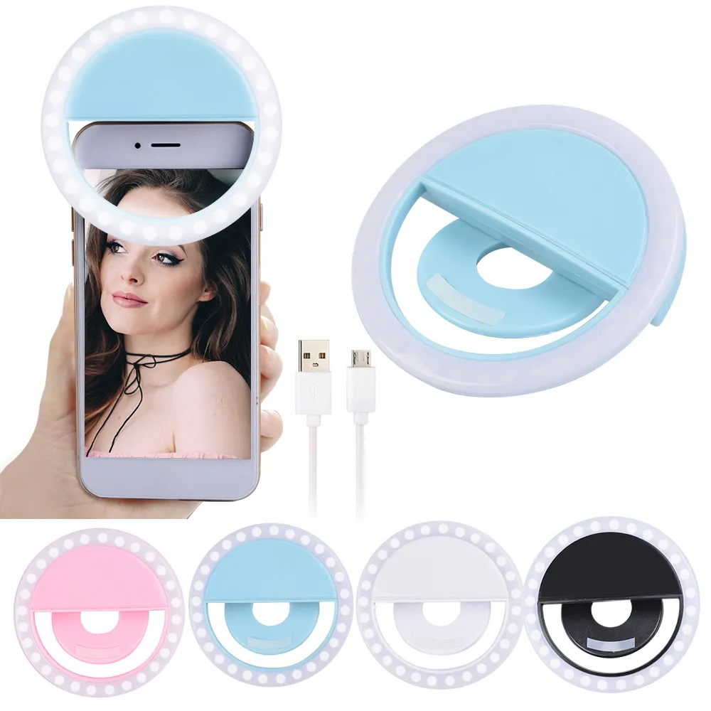 2023 Customized Logo Portable Selfie Ring Light for Self Photography Rechargeable battery Flash Ring Light for Mobile Phone