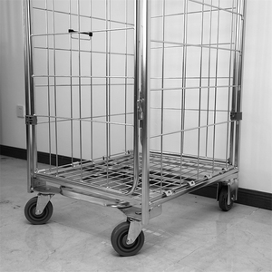 Carrello Pieghevole Logistico OEM in Rete Metallica a Quattro Lati per Magazzino, Capacità di Carico 500kg, Vendita Calda - Product Image 3