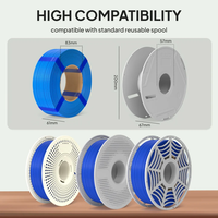 Filamen Printer 3D ELEGOO PLA Basic 1.75mm 1KG Dengan Spool Lepas Pasang, 5X Ketangguhan Tinggi Gulungan Rapi, Tidak Mampet Tidak Melengkung
