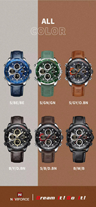 Relojes deportivos NAVIFORCE <span class=keywords><strong>2022</strong></span> para hombre, reloj de pulsera de cuero genuino de cuarzo resistente al agua <span class=keywords><strong>con</strong></span> doble pantalla luminosa fuerte, reloj Masculino - Product Image 6