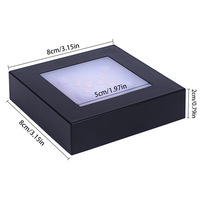 Base de lampe carrée LED 3D USB en plastique noir et argent, écologique, multicolore, pour artisanat en cristal