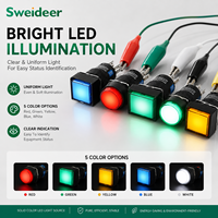 16mm LED illuminé en plastique bouton poussoir interrupteur momentané autobloquant démarrage/arrêt jeu Arcade 5pin 8pin 1NO1NC 2NO2NC