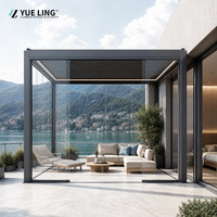 Pergola à toit à lamelles en aluminium sur mesure pour les entrepreneurs et les constructeurs, commande électrique à distance, jardin extérieur