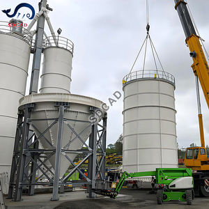 Serbatoi di stoccaggio alla rinfusa di tipo Silo imbullonati con vibratore e alimentatori a vite per calce rapida - Product Image 3