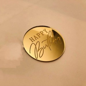 ท็อปเปอร์เค้กอะคริลิกรูปทรงกลมลายน้ำผึ้งและหวานๆ หนา 1.3 มม. ของตกแต่งงานวันเกิด สไตล์ Ins  ปลั๊กอินเค้กพลาสติก - Product Image 1