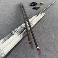 Bâton de snooker en fibre de carbone de haute qualité de 13mm avec bouchon arrière antidéflagrant et couvercle de mégot de cigarette en ébène