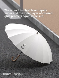 <span class=keywords><strong>Parapluie</strong></span> léger de 500 g, imprimé sur mesure, pour cadeau d'entreprise, résistant aux intempéries, imperméable, anti-UV, avec poignée longue, impression personnalisée - Product Image 2